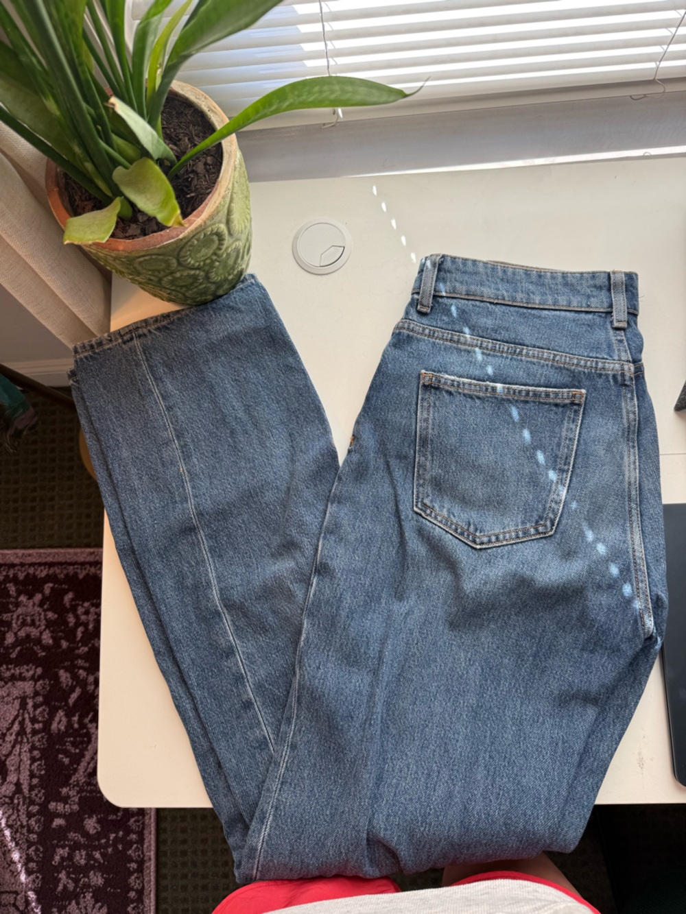 Zara Women's Straight Leg Blue Jeans